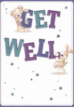 Brimming with joyful optimism, this get well card artfully captures the communal heart of Forest Gate. Two lovable characters-a precious teddy bear and a spirited puppy-appear ready to leap from the cream-coloured page, each holding and balancing oversized, vibrant letters that spell out 'Get Well' in bold indigo and teal hues. The fluffy bear and soft-eared puppy exude comfort; you can almost imagine their gentle embrace, much like the nurturing care found with every hand-arranged bouquet from Forest Gate's florists. Scattered across the design, whimsical stars in blues and purples sprinkle hopeful magic, lending a playful yet soothing atmosphere. This card does more than deliver a message; its detailed illustration and inviting mood bring comfort and kindness wherever it goes, be it to a neighbour on Chestnut Avenue or a friend recuperating nearby. Together, the handwritten warmth of the artwork and its comforting colours remind anyone receiving it that brighter days-much like blossoming gardens after rain-are surely on the horizon.